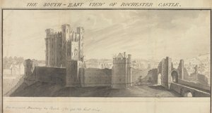 Rochester Kalesi'nin Güneydoğudan Görünümü by Samuel Buck