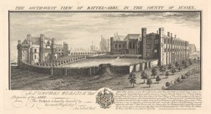 Sussex İlçesindeki Battel-Abbey'in Güney-Batı Görünümü by Samuel Buck