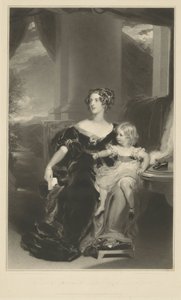 Harriet, Kontes Gower ve Kızının Portresi by Samuel Cousins