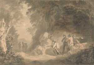 Kıta Sahnesi - Bir Koçu Bekleyen Pusudaki Haydutlar by Samuel Davis