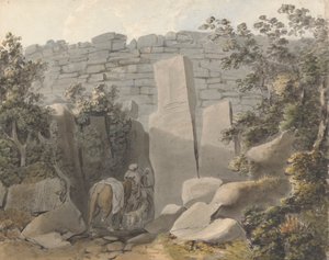 Bir Harabe Tarafından Yerli ve Süvari by Samuel Davis