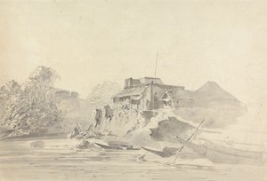 Yerel Binalarla Nehir Manzarası by Samuel Davis
