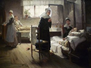 Evangeline hastanede sevgilisini keşfederken by Samuel G. Richards