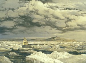 HMS Investigator tarafından ilk arazi keşfi, 6 Eylül 1850, E. Walker tarafından oyulmuş, 1854