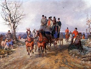 Açık yolda bir Koç ve Dört by Samuel Henry Alken