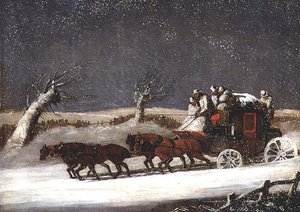 Kar Driftinde Posta Koçu by Samuel Henry Alken