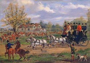 Sahne Koçu, bir Inn'in önünde bir buluşmayı geçerken, 1862
