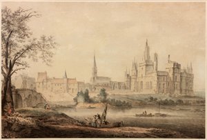 A French Chateau, 1770 (pen and ink und wc on paper) by Samuel Hieronymous Grimm