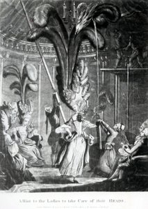 Sayer und Bennett (1774-1786), 1776 (mezzotint) tarafından yayınlanan Hanımlara Başlarına Bakmaları İçin Bir İpucu by Samuel Hieronymous Grimm