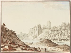 Pembroke Kalesi (dokuma kağıt üzerine wc) by Samuel Hieronymous Grimm