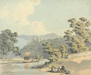 Çocuklu Köy Halkı, Nehir Kenarında by Samuel Howitt