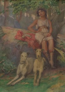 İki Köpekli Figür by Samuel Isham