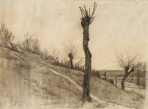 Geç kış manzarası, 1884 (devetüyü serilmiş kağıt üzerine kömür)