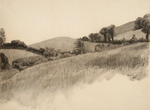 Kırsal manzara, 1884 (devetüyü serilmiş kağıt üzerine kömür)