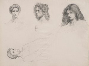 Kadın kafaları taslağını by Samuel Isham