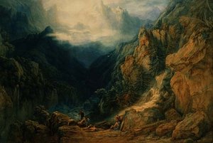 Kompozisyon: Kovalamacadan Sonra Dinlenen Avcılar (suluboya) by Samuel Jackson