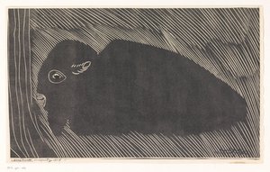 uzanmış bizon by Samuel Jessurun de Mesquita (signed by artist)