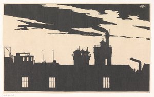Siluet Oostergasfabriek by Samuel Jessurun de Mesquita (signed by artist)