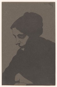 Alt gölge ile sola dörtte üç görünümde kadın by Samuel Jessurun de Mesquita (signed by artist)