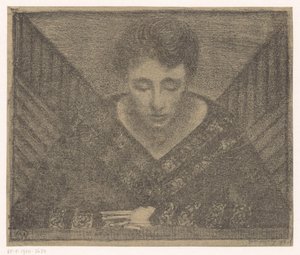 V yakalı kadın by Samuel Jessurun de Mesquita (signed by artist)