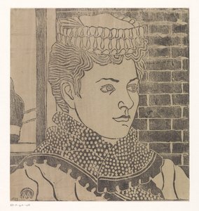 hizmetçi şapkalı kadın by Samuel Jessurun de Mesquita (signed by artist)