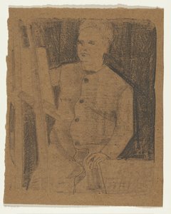 Şövale arkasında kendi kendine portre by Samuel Jessurun de Mesquita (signed by artist)