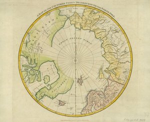 Kuzey Kutbu'nu Otuz Derece Çevreleyen Ülkelerin Haritası, 'Atlas'tan Crutwell's Gazetteer'a', Clement Crutwell (1743-1808) tarafından Londra, 1799'da yayınlandı