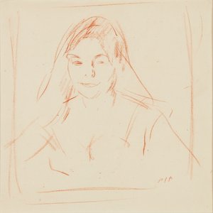 Peçeli Kız (sanguine) by Samuel John Peploe