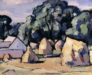 Dalbeattie yakınlarındaki Laggan çiftlik binaları (panel üzerine yağ) by Samuel John Peploe
