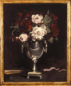 Gümüş Vazoda Kırmızı Beyaz Güller, 1897 dolayları by Samuel John Peploe