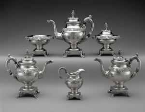 Çay ve Kahve Servisi, c. 1824-1829 (gümüş) by Samuel Kirk
