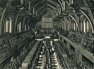 'Westminster Hall'da James II'nin Taç Giyme Yemeği', 1685, 1947. by Samuel Moore