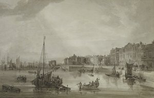 Margate Harbour, 1806 (grafit üzerinde kahverengi yıkama)