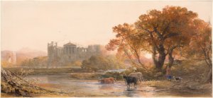 İtalya'da Akşam—Terk Edilmiş Köşk by Samuel Palmer