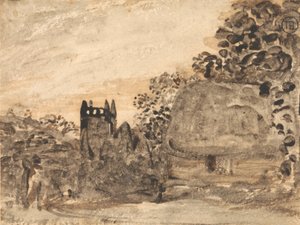 Sazdan Kulübe ve Kilise by Samuel Palmer