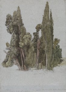 Villa d'Este, Tivoli'deki Selviler by Samuel Palmer