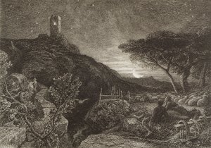 Yalnız Kule, 1879 (gravür) by Samuel Palmer