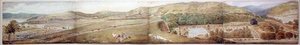 Panorama için Eskiz - Largs Kasabası, Ayrshire, Temmuz 1856 (kağıt üzerine kurşun kalem üzerine suluboya) by Samuel Parlber