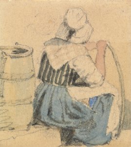 Oturan Bir Köylü Kadın by Samuel Prout