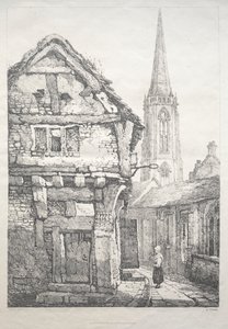İngiltere'nin Kuzeyinde Bir Dizi Eski Bina ve Kır Evleri: York'ta, Manastır Duvarının Yanındaki Sokak by Samuel Prout