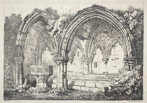 İngiltere'nin Kuzeyinde Bir Dizi Eski Bina ve Kır Evleri: Kirkham Manastırı'nın Bir Parçası by Samuel Prout