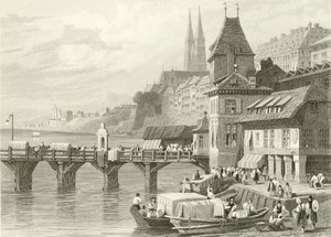 Basel, Ren Nehri üzerinde by Samuel Prout