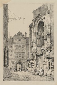 Flanders ve Almanya'da Yapılan Eskizlerin Fasimilies: Thein Kilisesi, Prag by Samuel Prout