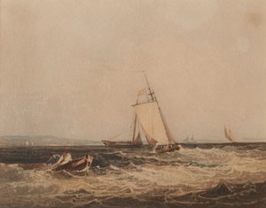 Balıkçı Tekneleri, 1820 civarı (kağıt üzerine suluboya) by Samuel Prout