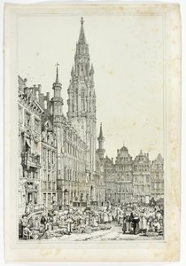 Hotel de Ville, Brüksel by Samuel Prout
