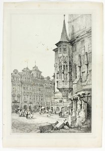 Belediye Binası, Prag by Samuel Prout