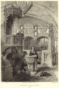 St Mary ve St Blaise kilisesinin içi by Samuel Prout