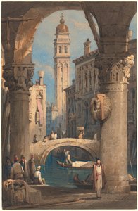 Bir Oyun Salonundan Görülen San Giorgio dei Greci by Samuel Prout