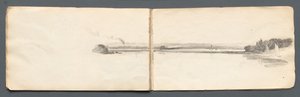 Sketchbook: Yelkenlilerle Manzara, 1814. by Samuel Prout