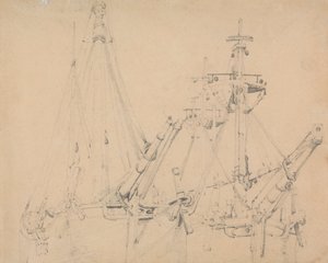 İki Yatırılmış Yelkenli Geminin İncelenmesi by Samuel Prout